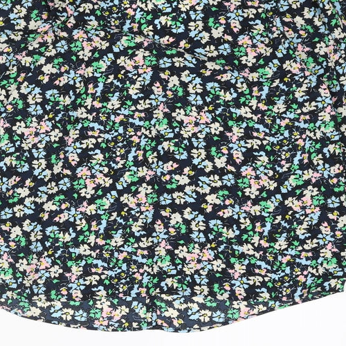 Marks and Spencer Womens Multicoloured Floral Polyester Basic Blouse Size 10 V-Neck - Button Detail