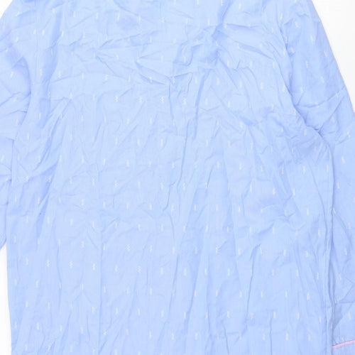 Marks and Spencer Womens Blue Geometric Cotton Cami Nightshirt Size 10 Button