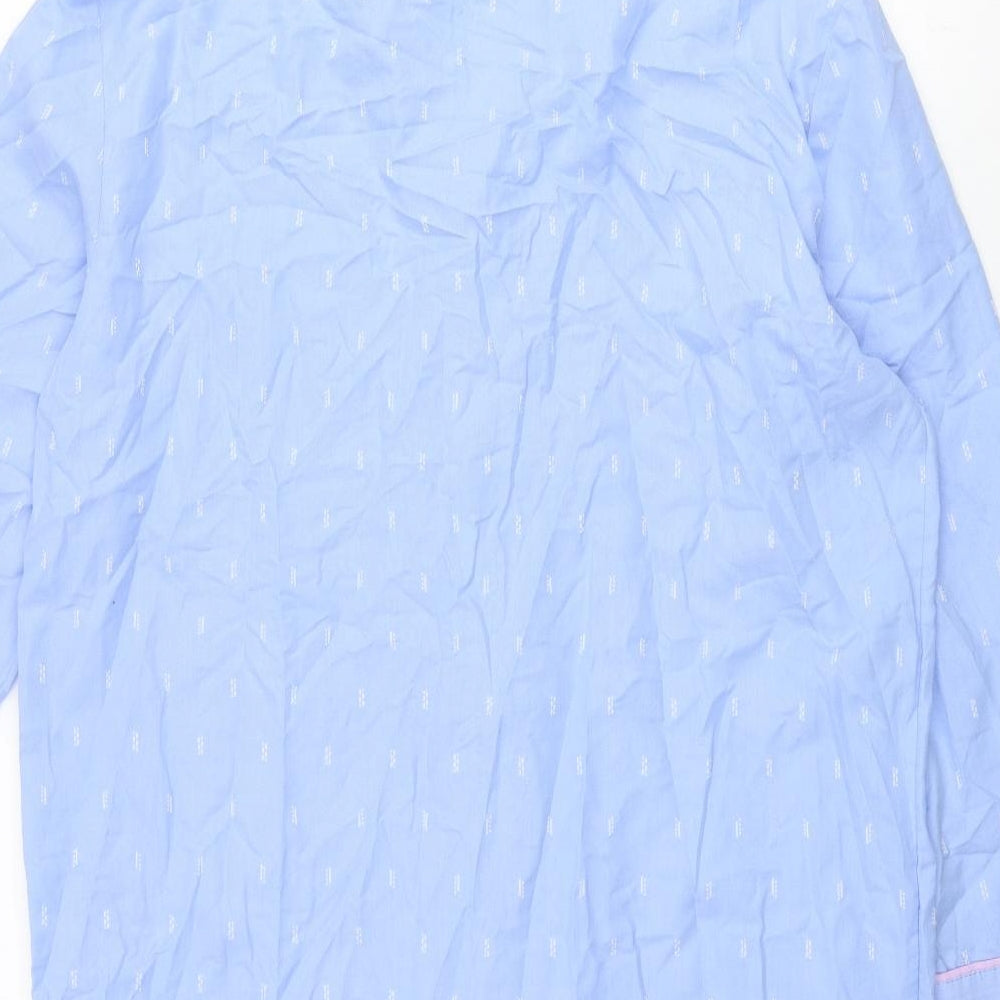 Marks and Spencer Womens Blue Geometric Cotton Cami Nightshirt Size 10 Button