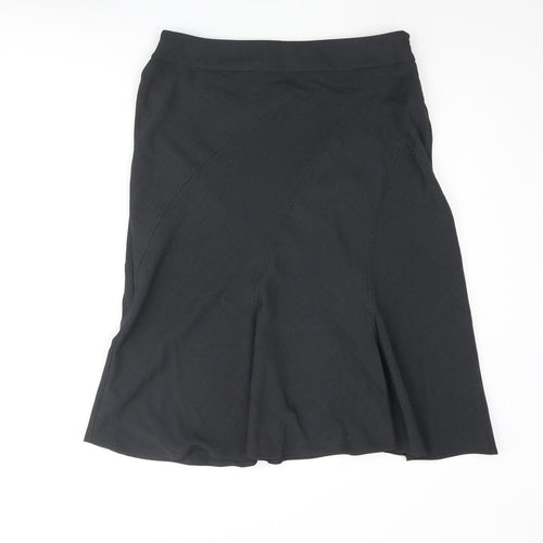 Marks and Womens Grey Polyester Trumpet Skirt Size 12 Zip