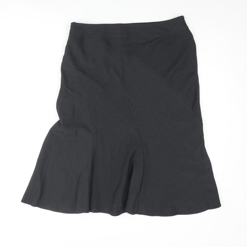 Marks and Womens Grey Polyester Trumpet Skirt Size 12 Zip