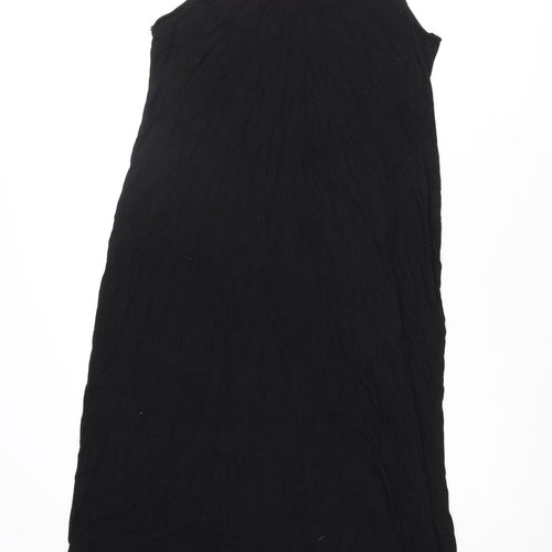 H&M Womens Black Viscose Tank Dress Size M Scoop Neck Pullover