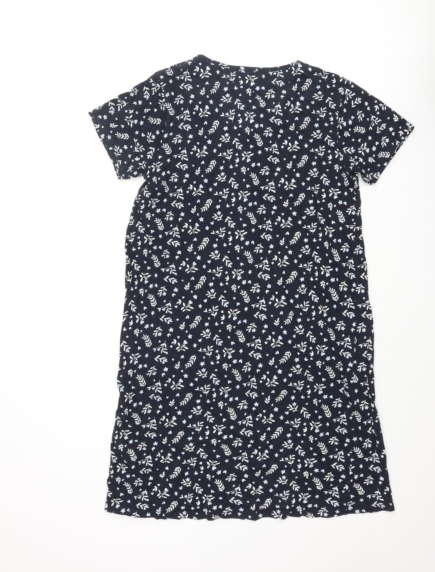 Arista Womens Blue Floral Cotton Cami Dress Size 8 Button - Lace Trim Button Size 8-10