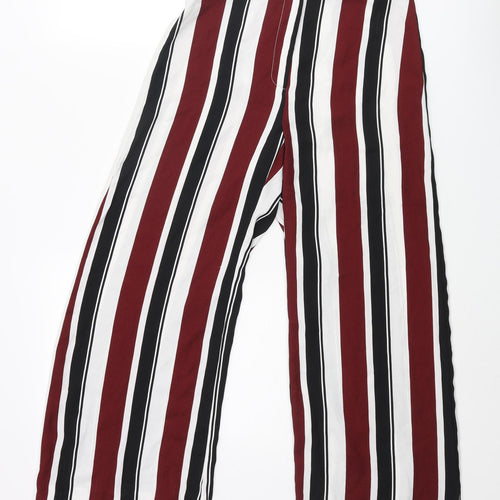 River Island Womens Multicoloured Striped Polyester Trousers Size 8 L23 in Regular Zip - Buckle
