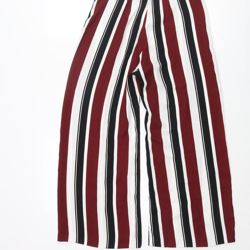 River Island Womens Multicoloured Striped Polyester Trousers Size 8 L23 in Regular Zip - Buckle