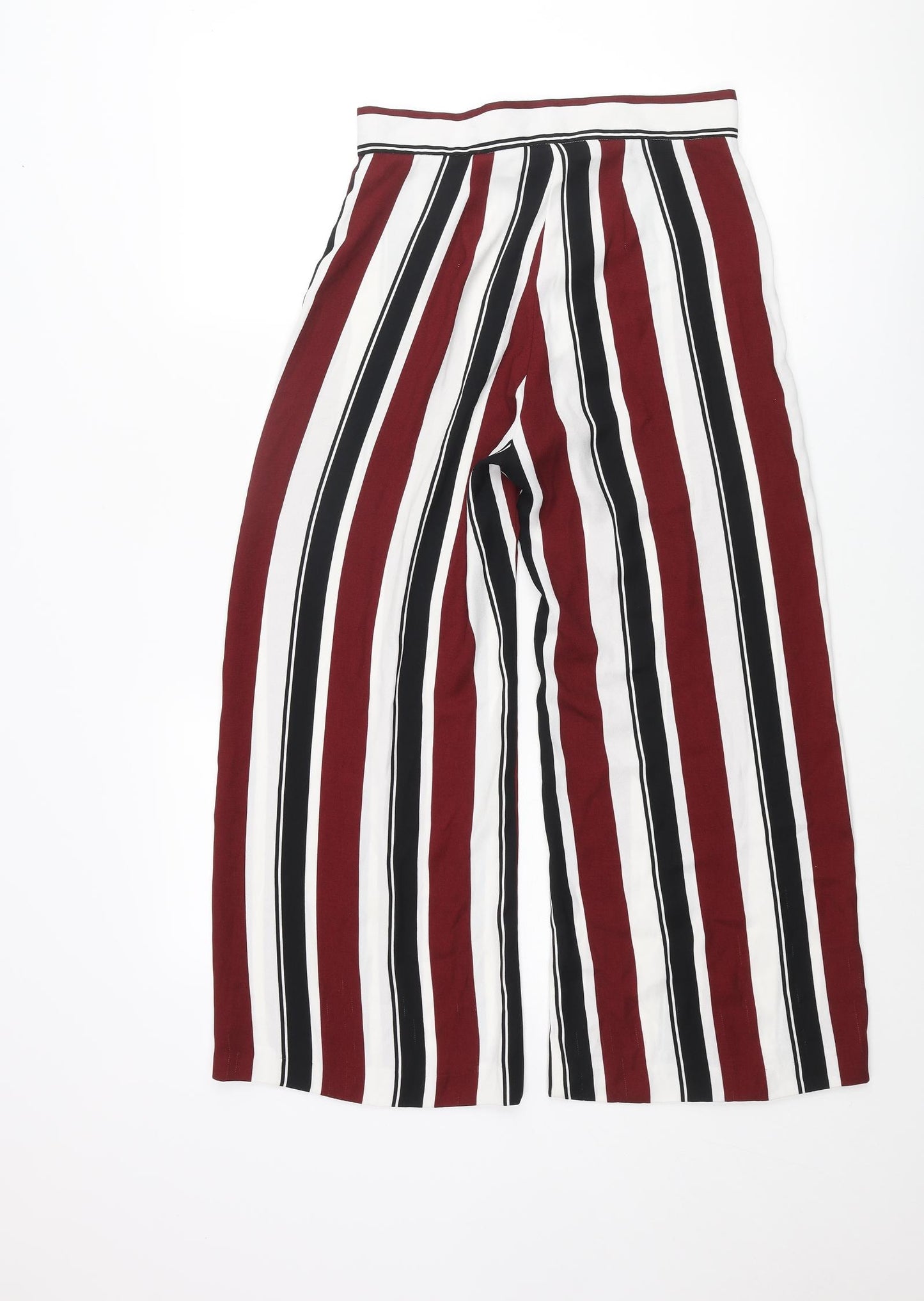 River Island Womens Multicoloured Striped Polyester Trousers Size 8 L23 in Regular Zip - Buckle