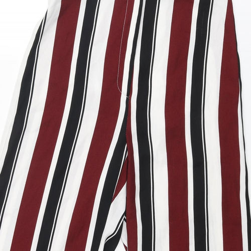 River Island Womens Multicoloured Striped Polyester Trousers Size 8 L23 in Regular Zip - Buckle