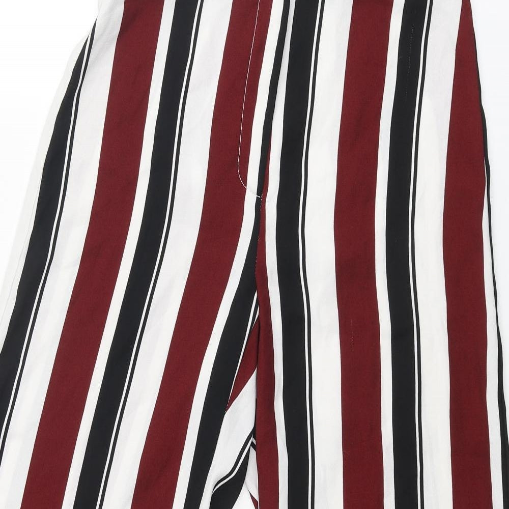 River Island Womens Multicoloured Striped Polyester Trousers Size 8 L23 in Regular Zip - Buckle