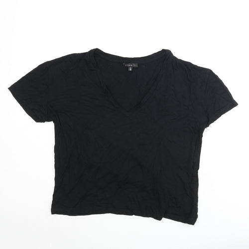 Dynamite Womens Black Viscose Basic T-Shirt Size M V-Neck