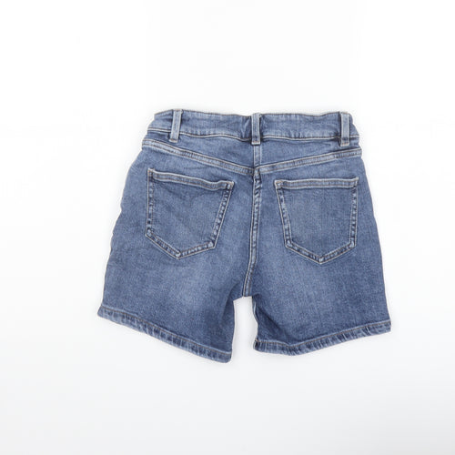 NEXT Womens Blue Cotton Bermuda Shorts Size 6 L5 in Regular Button
