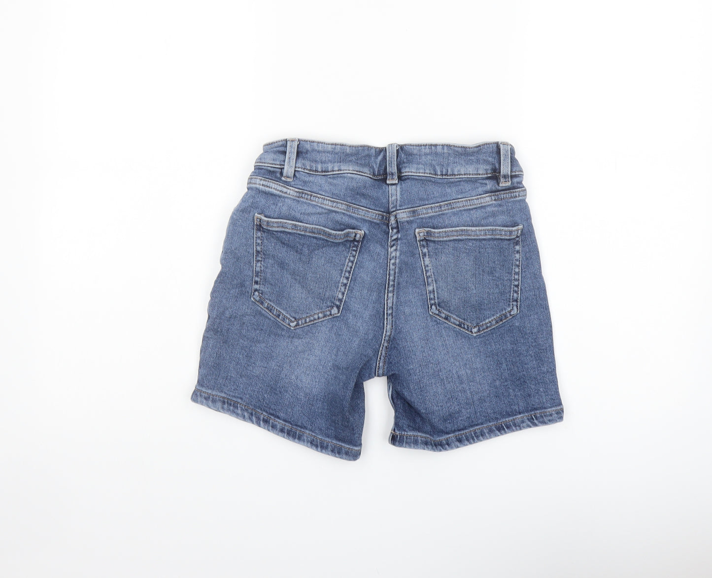 NEXT Womens Blue Cotton Bermuda Shorts Size 6 L5 in Regular Button