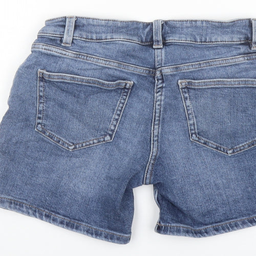 NEXT Womens Blue Cotton Bermuda Shorts Size 6 L5 in Regular Button