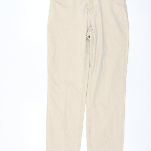 Brax Womens Beige Cotton Straight Jeans Size 10 L28 in Regular Button