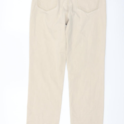 Brax Womens Beige Cotton Straight Jeans Size 10 L28 in Regular Button