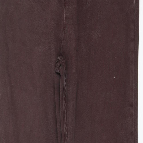 Marks and Spencer Womens Brown Cotton Straight Jeans Size 14 L28 in Regular Button