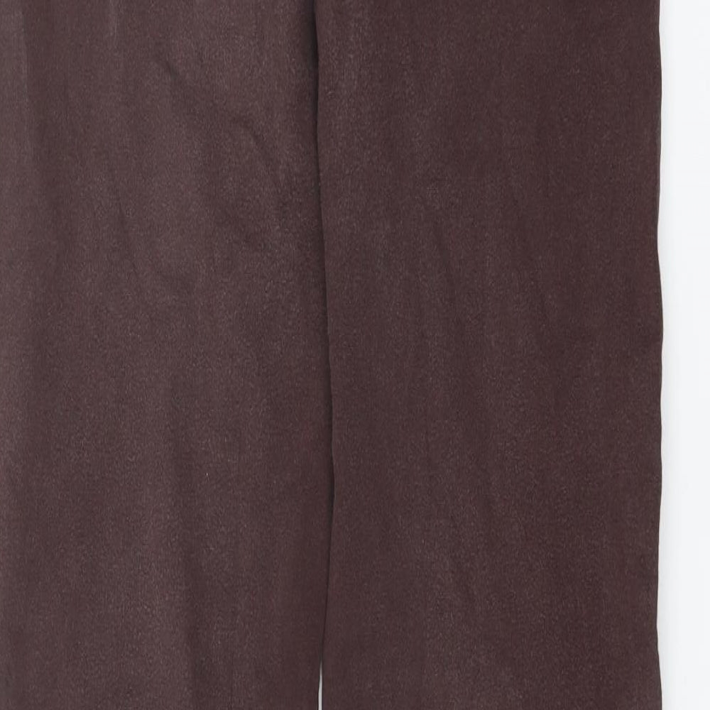 Marks and Spencer Womens Brown Cotton Straight Jeans Size 14 L28 in Regular Button