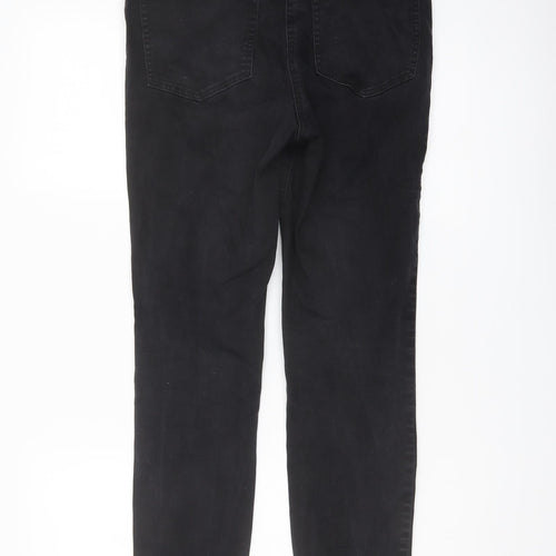 NEXT Womens Black Cotton Skinny Jeans Size 10 L28 in Regular Button