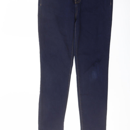 Blue Spice Womens Blue Cotton Straight Jeans Size 26 in L24 in Regular Button