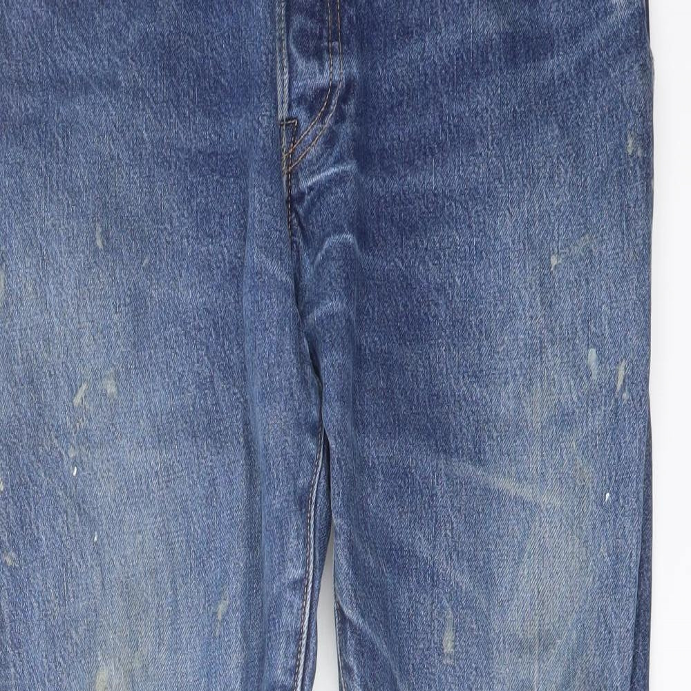 Levi's Mens Blue Cotton Straight Jeans Size 34 in L32 in Regular Button