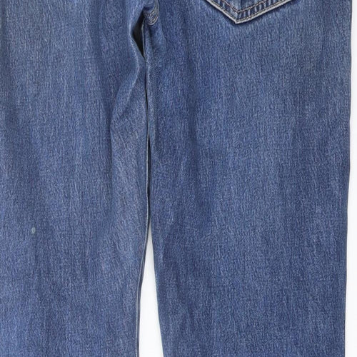 Levi's Mens Blue Cotton Straight Jeans Size 34 in L32 in Regular Button
