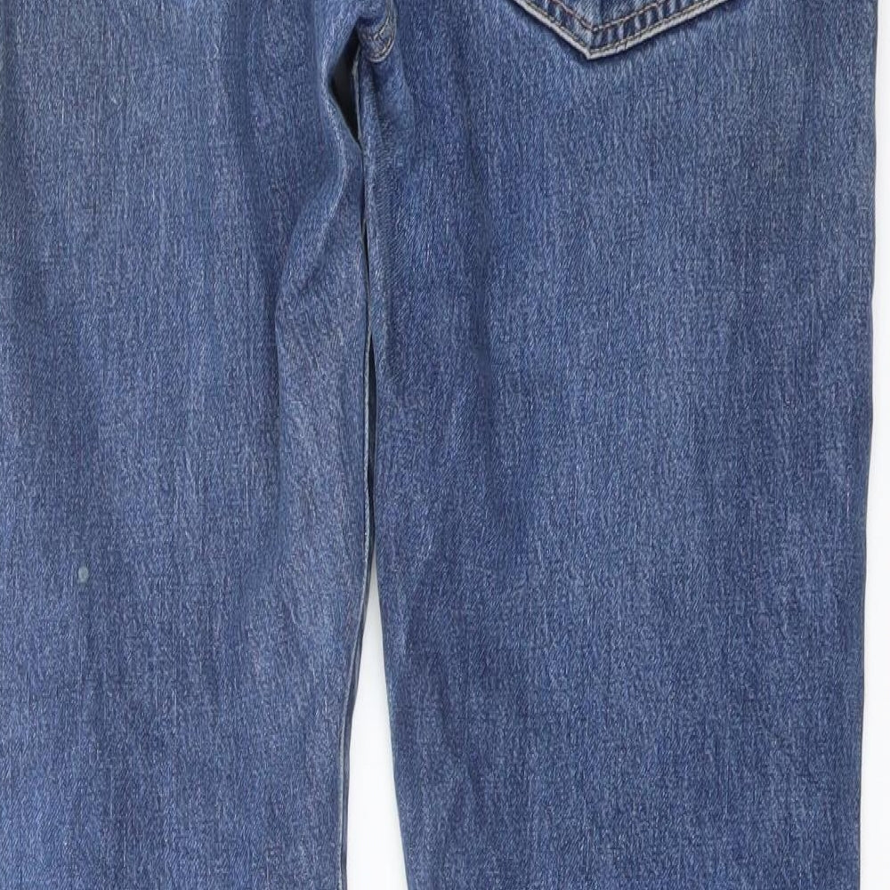 Levi's Mens Blue Cotton Straight Jeans Size 34 in L32 in Regular Button