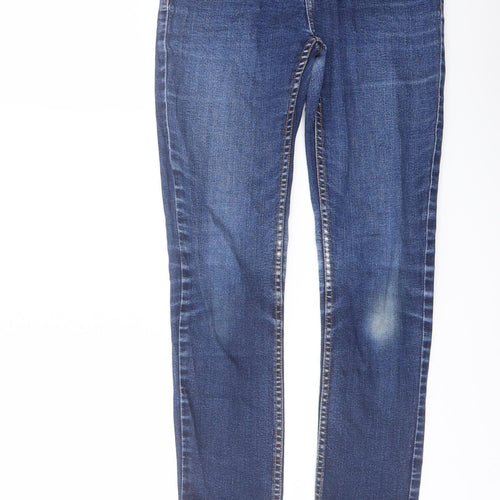 La Redoute Womens Blue Cotton Straight Jeans Size 8 L27 in Regular Button