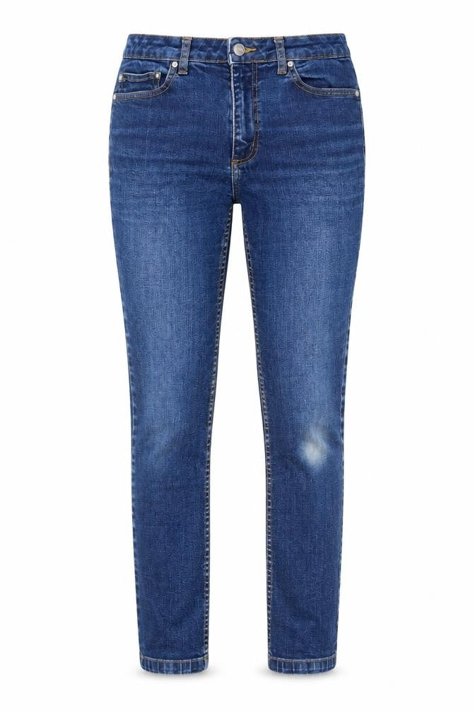 La Redoute Womens Blue Cotton Straight Jeans Size 8 L27 in Regular Button