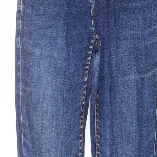 La Redoute Womens Blue Cotton Straight Jeans Size 8 L27 in Regular Button