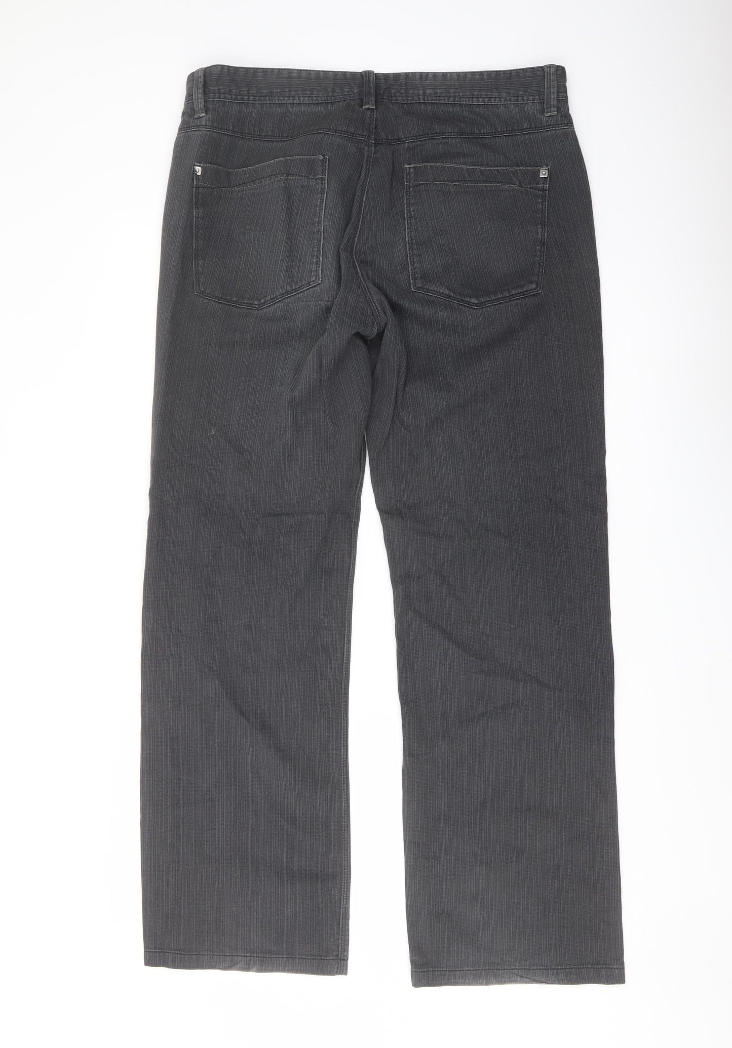 NEXT Mens Grey Cotton Straight Jeans Size 34 in L30 in Regular Button