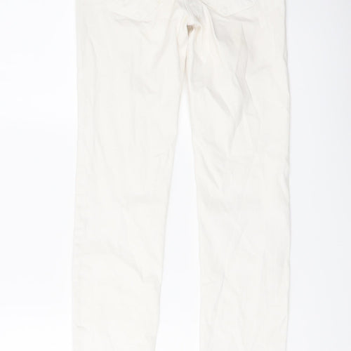 Zara Womens White Cotton Skinny Jeans Size 6 L30 in Regular Button