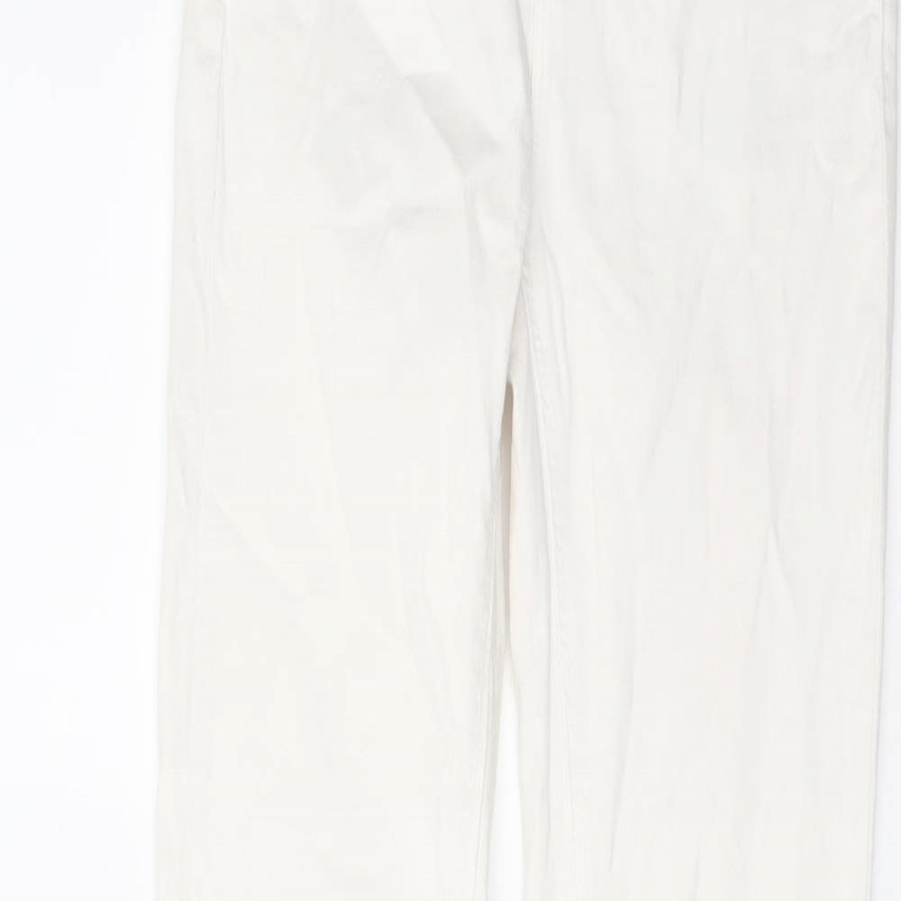 Zara Womens White Cotton Skinny Jeans Size 6 L30 in Regular Button