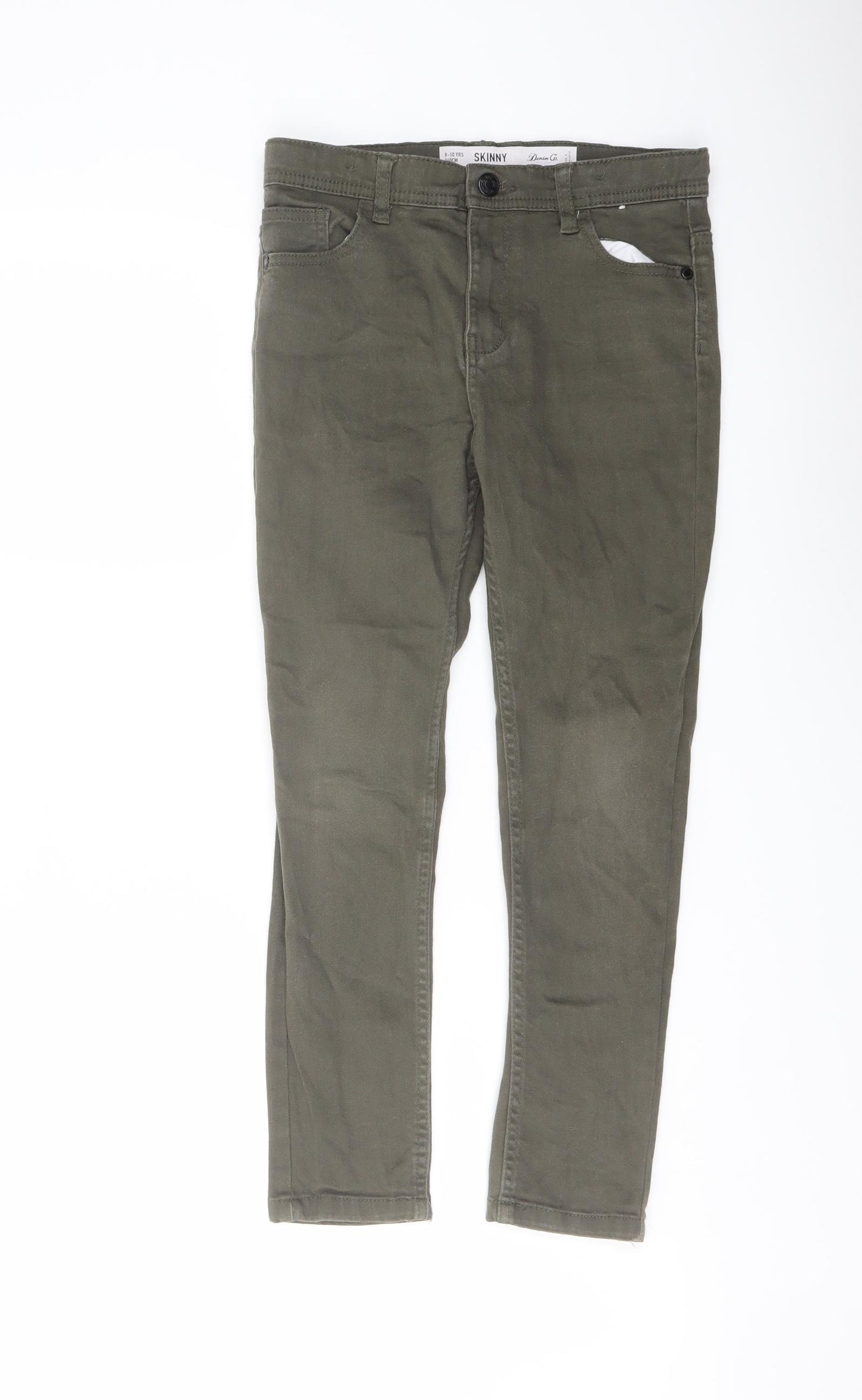Denim & Co. Boys Gold Cotton Skinny Jeans Size 9-10 Years Regular Button