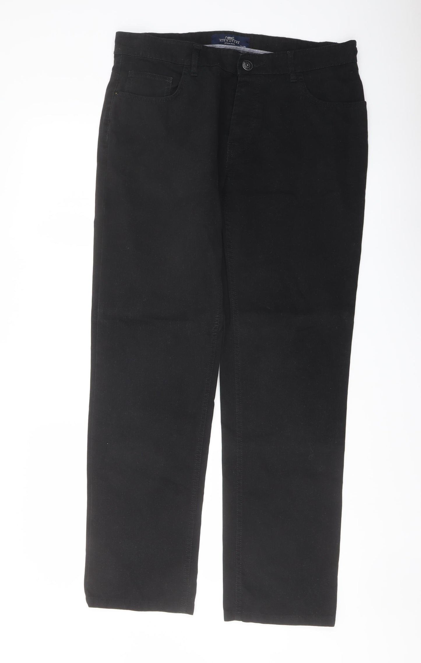 NEXT Mens Black Cotton Straight Jeans Size 34 in L31 in Regular Button