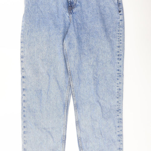COLLUSION Womens Blue Cotton Straight Jeans Size 30 in L30 in Regular Button