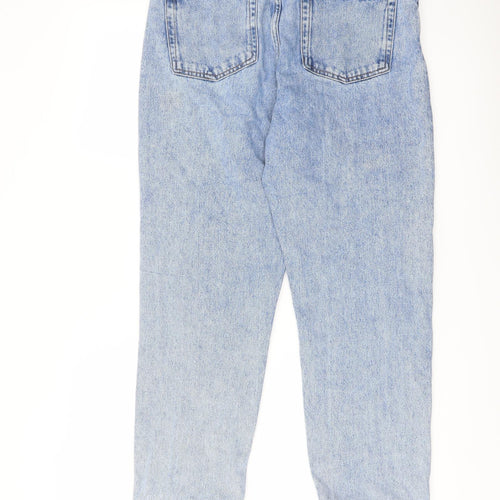 COLLUSION Womens Blue Cotton Straight Jeans Size 30 in L30 in Regular Button