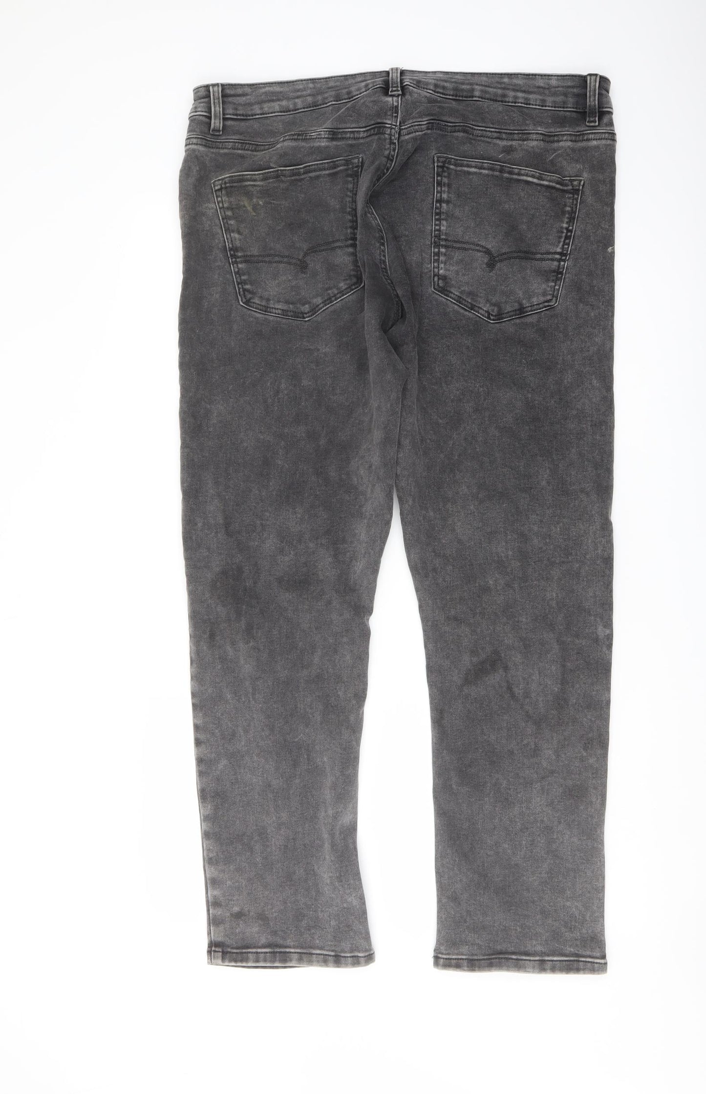 NEXT Mens Grey Cotton Straight Jeans Size 40 in L30 in Slim Button