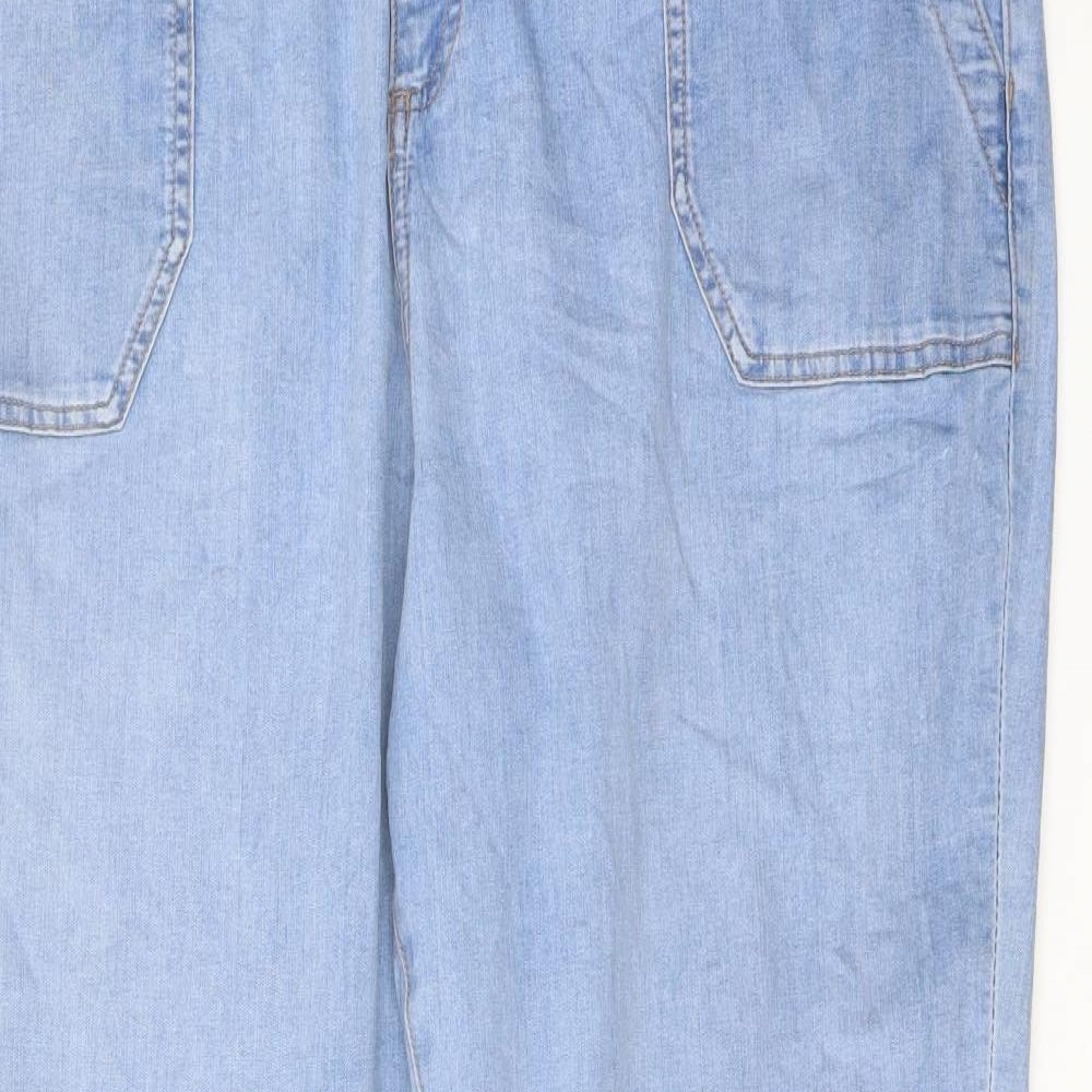 Marks and Spencer Womens Blue Cotton Straight Jeans Size 22 L27 in Regular Button