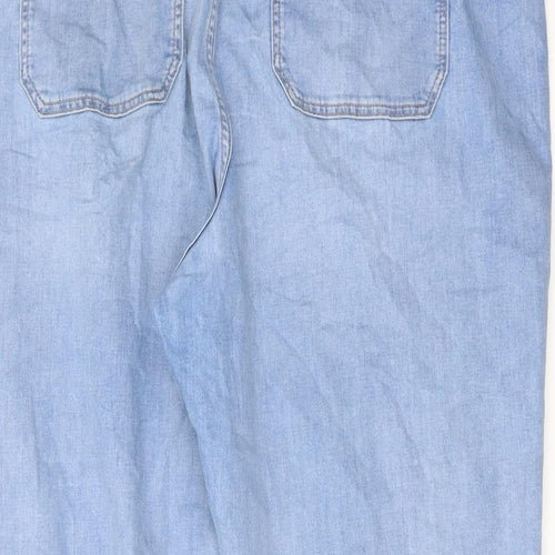 Marks and Spencer Womens Blue Cotton Straight Jeans Size 22 L27 in Regular Button