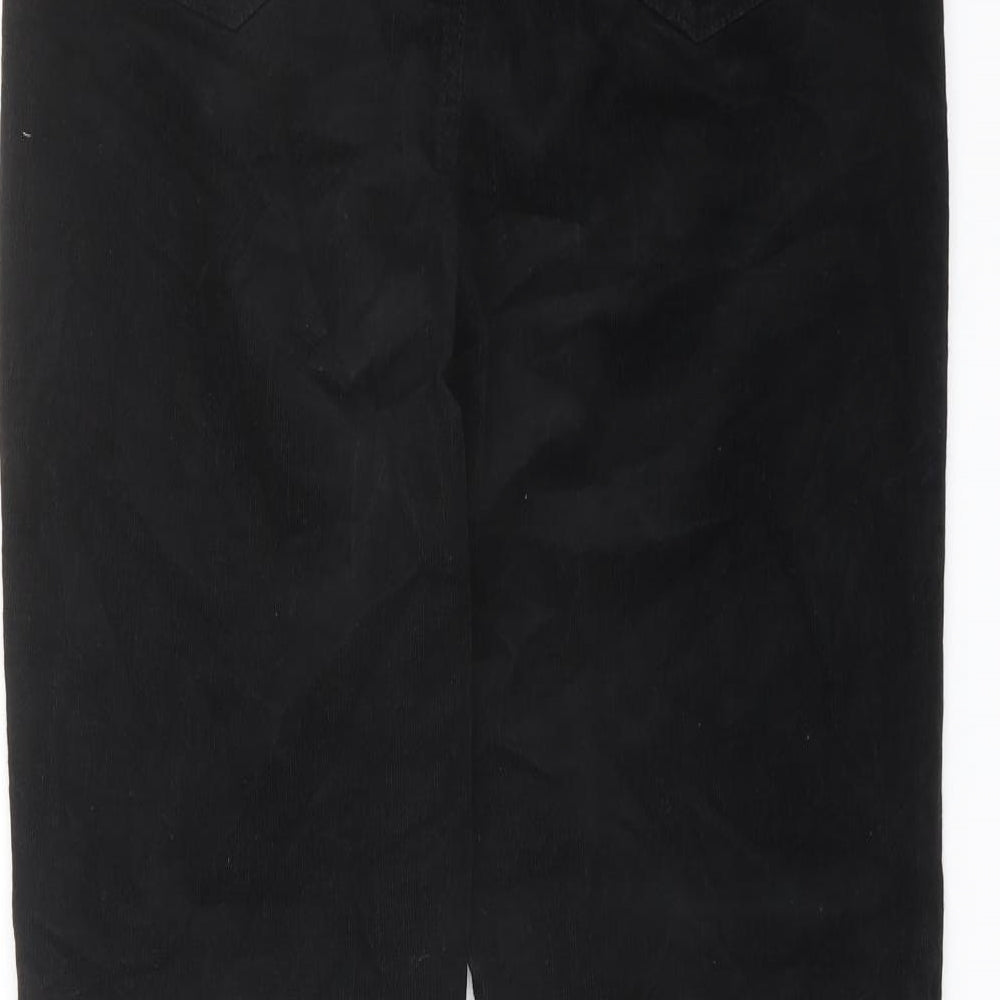 Marks and Spencer Womens Black Polyester Trousers Size 14 L28 in Regular Button
