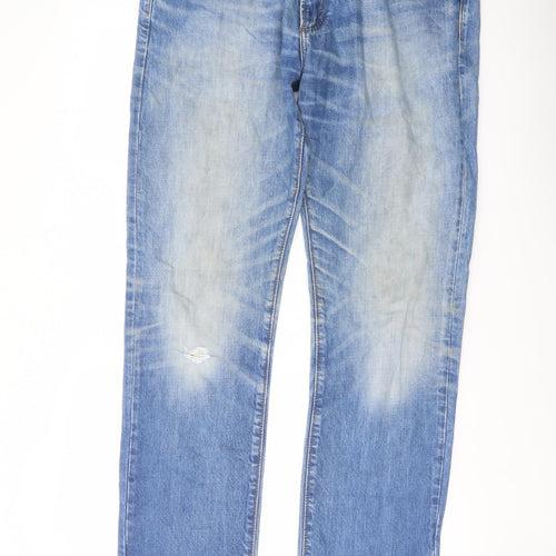 Gap Mens Blue Cotton Straight Jeans Size 36 in L34 in Slim Button