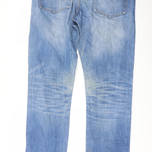 Gap Mens Blue Cotton Straight Jeans Size 36 in L34 in Slim Button