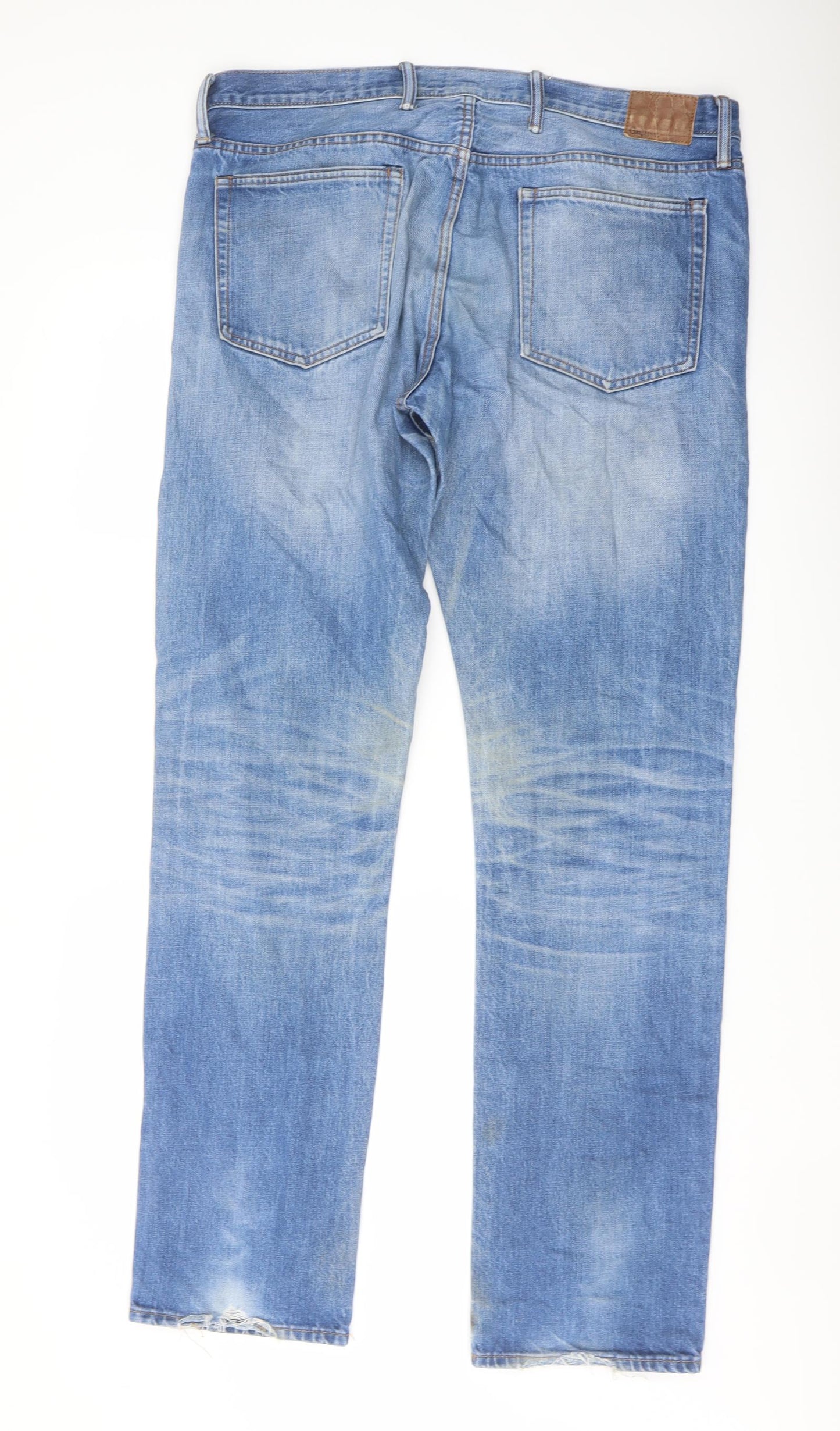 Gap Mens Blue Cotton Straight Jeans Size 36 in L34 in Slim Button