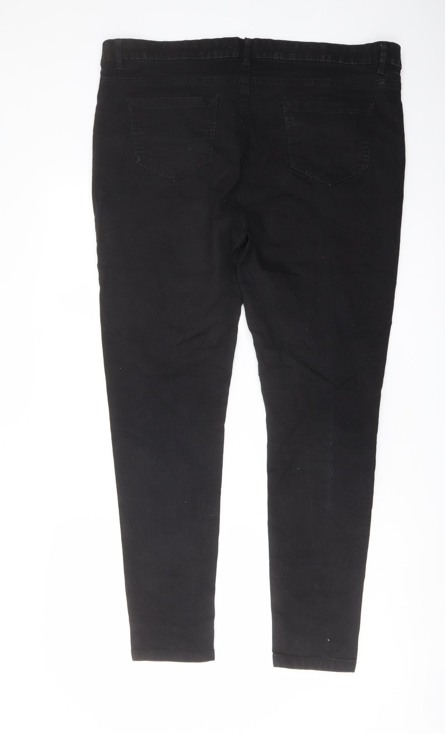 Studio Womens Black Cotton Skinny Jeans Size 18 L27 in Regular Button