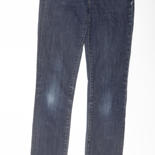 French Connection Womens Blue Cotton Straight Jeans Size 8 L30 in Slim Button - Vintage