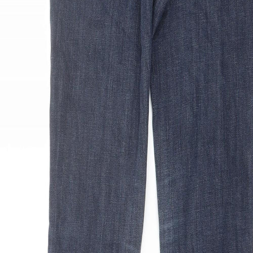 French Connection Womens Blue Cotton Straight Jeans Size 8 L30 in Slim Button - Vintage