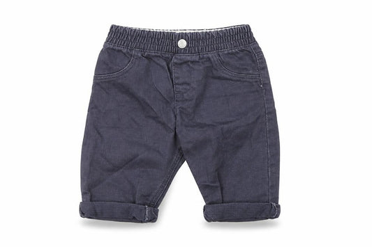 Front view of Marks & Spencer boys’ grey cotton cropped jeans, size 3-6, months pullover