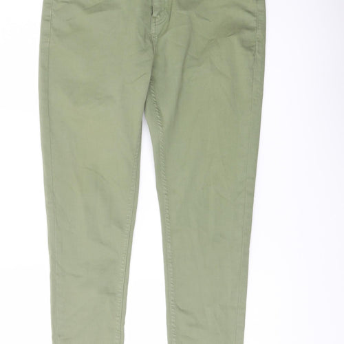Sinnerstar Womens Green Cotton Skinny Jeans Size 32 in L29 in Regular Button