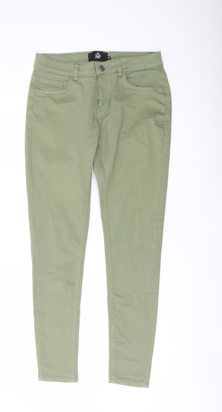 Sinnerstar Womens Green Cotton Skinny Jeans Size 32 in L29 in Regular Button