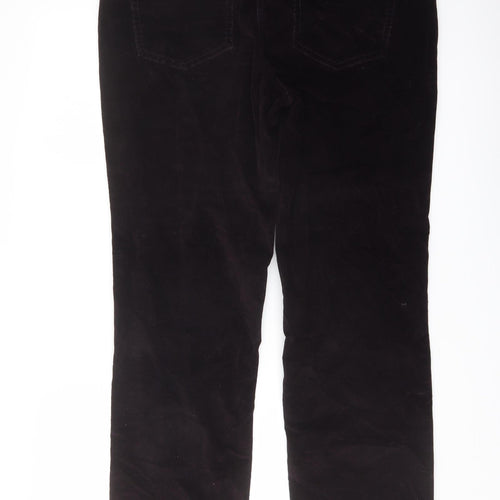 Maine Womens Purple Cotton Trousers Size 16 L30 in Regular Button