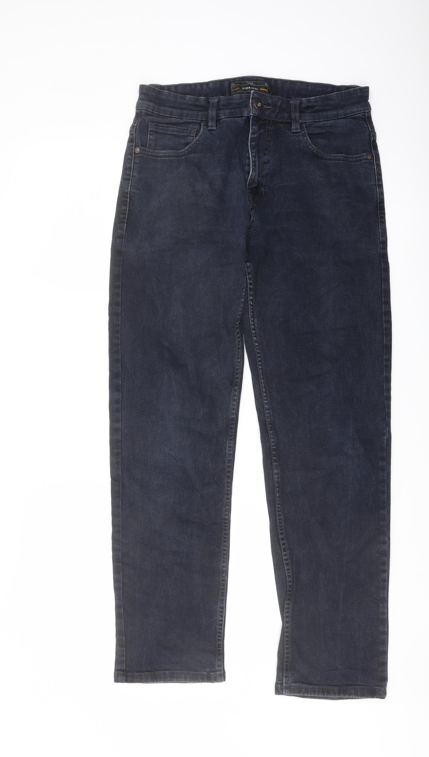 NEXT Mens Blue Cotton Straight Jeans Size 30 in L29 in Regular Button